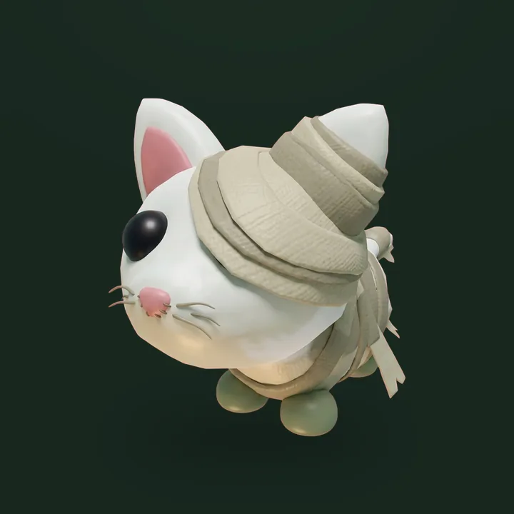 Halloween White Mummy Cat - Adopt Me