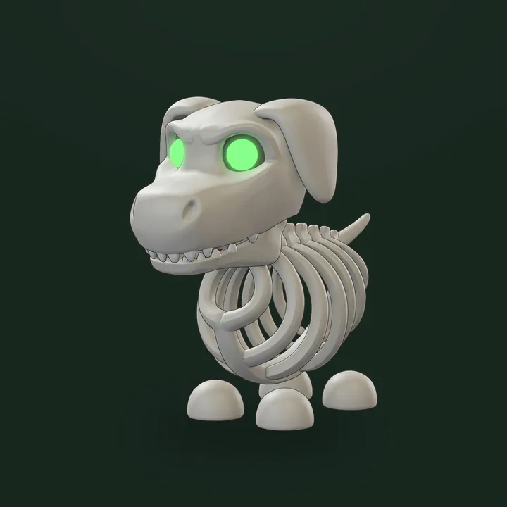 Halloween White Skeleton Dog - Adopt Me